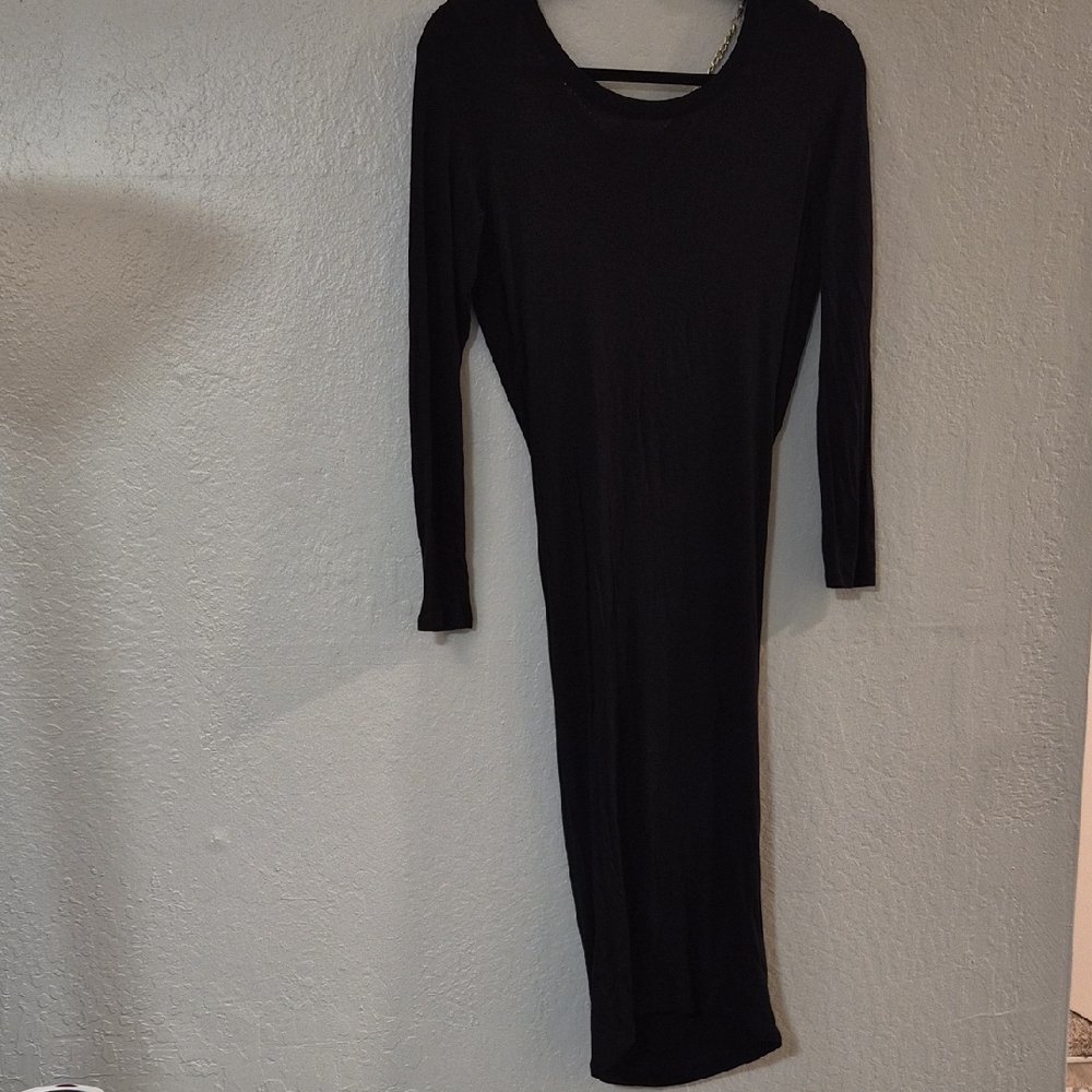 Elegant Black Long Sleeve Dress